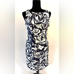 Ann Taylor Shadow Floral Side Button Sheath Dress